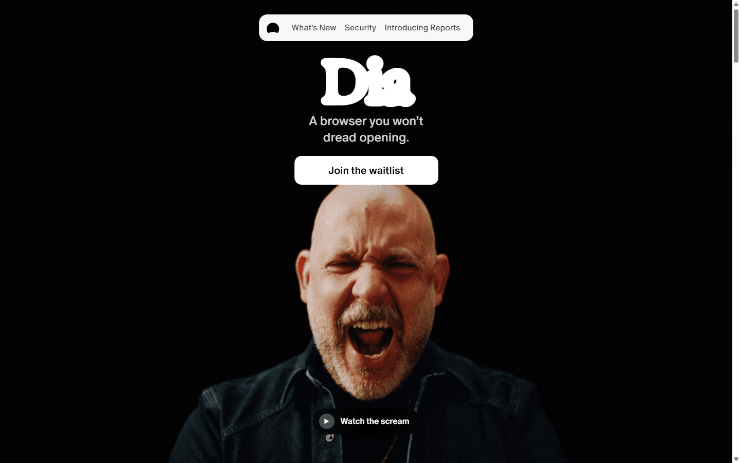 Dia browser official English homepage.