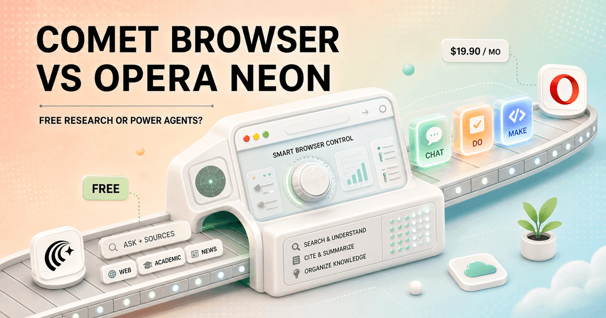Comet Browser vs Opera Neon in 2026: Free Research or a $19.90 AI Power Browser?