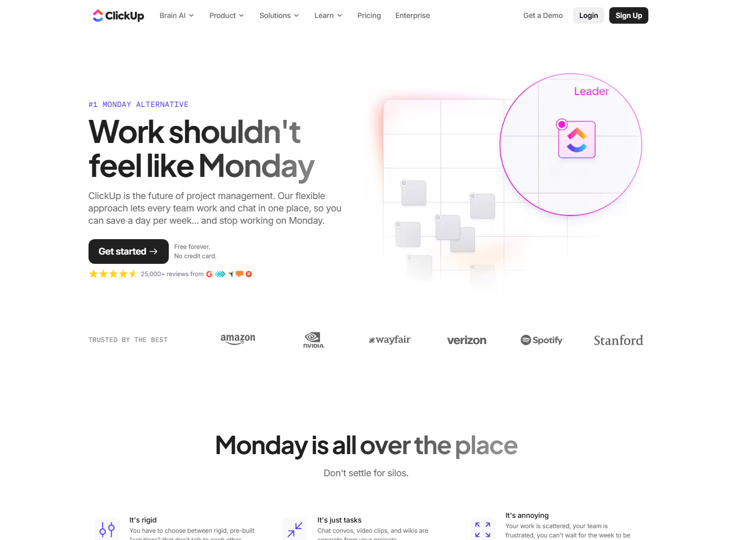 ClickUp official comparison page positioning ClickUp as a monday alternative.