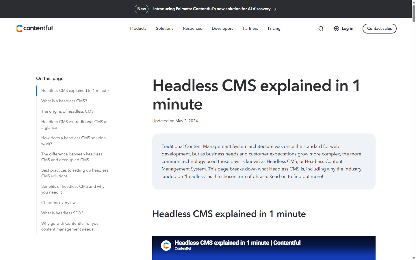 Contentful official English guide explaining headless content management systems.